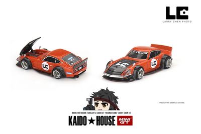 [PREORDER] KAIDOHOUSE x MINI GT Larry Chen Nissan Fairlady Z Kaido GT Orange Carbon Trim (KHMG100)