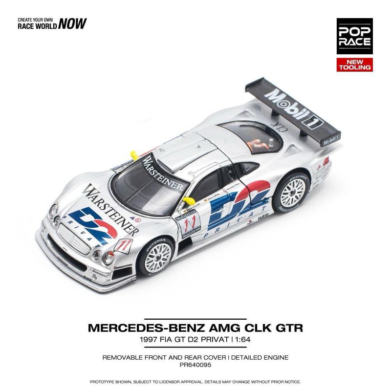 Image 178: [PREORDER] POP RACE Mercedes Benz AMG CLK GTR 1997 FIA GT - D2 Privat (PR64-95)