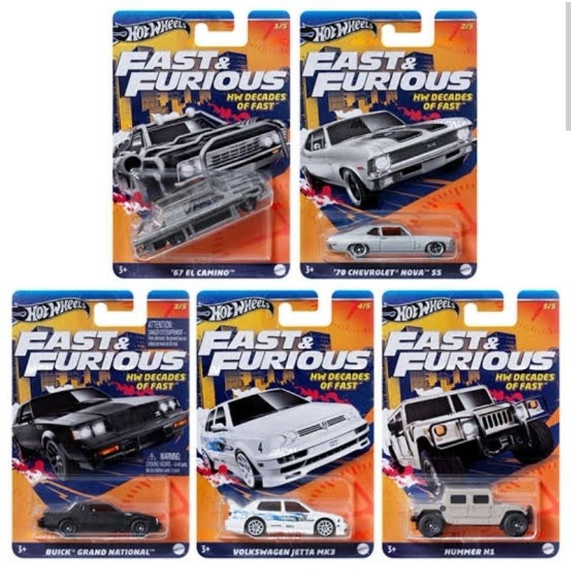 2024 Hot Wheels Fast &amp; Furious HW Decades of Fast Set of 5
