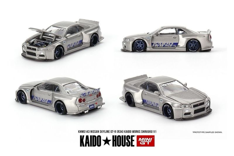 KAIDOHOUSE Nissan Skyline GT-R34 Kaidoworks Shinjuku V1 Silver (KHMG143)