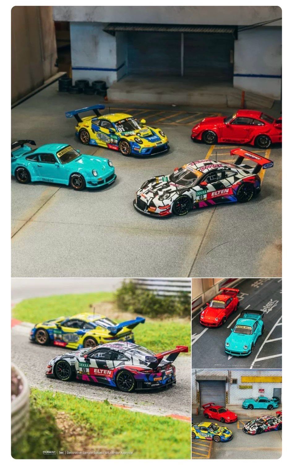 PREORDER] Tarmac Works Porsche 911 GT3 R/RWB 930/RWB 993 Bundle