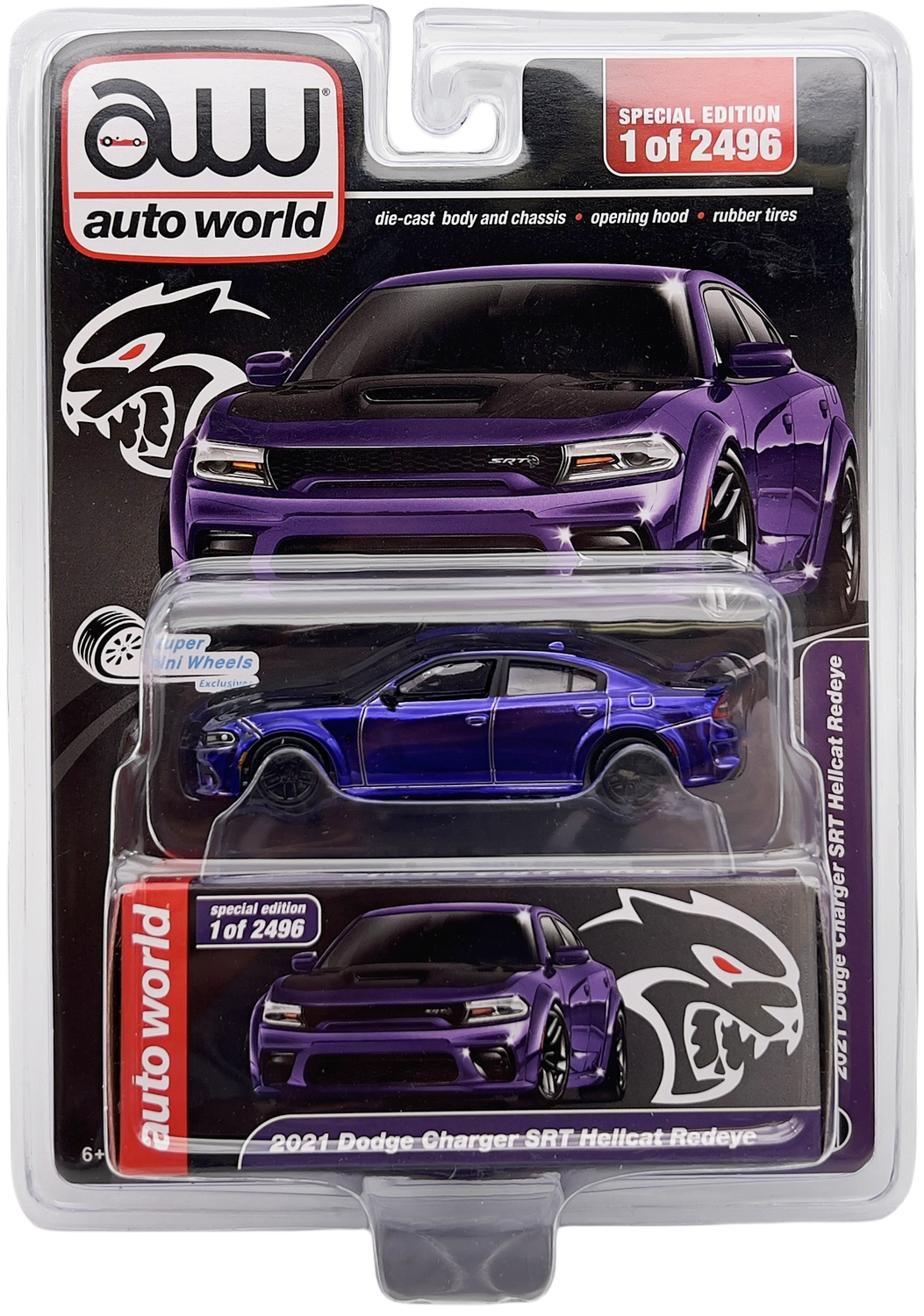 Auto World 2021 Dodge Charger SRT Hellcat Redeye Electroplated Purple Chrome