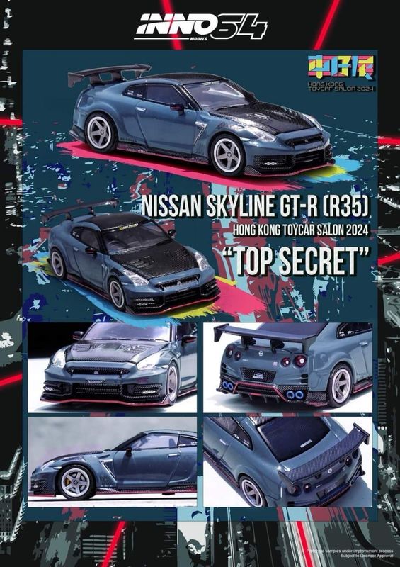 INNO64 Nissan Skyline GT-R(R35) “Top Secret Edition” Grey | 2024 Hong Kong Toy Car Salon