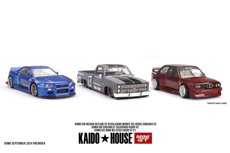 KAIDOHOUSE Nissan GT-R R34 Kaido Works (V2 AERO) Shinjuku V2 Blue (KHMG158)