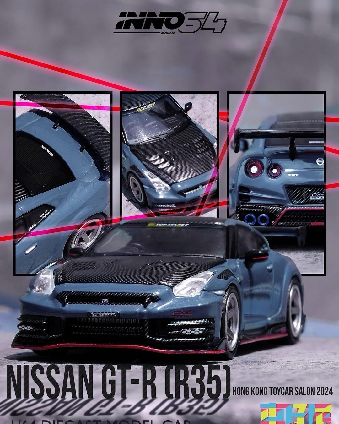 INNO64 Nissan Skyline GT-R(R35) “Top Secret Edition” Grey | 2024 Hong Kong Toy Car Salon