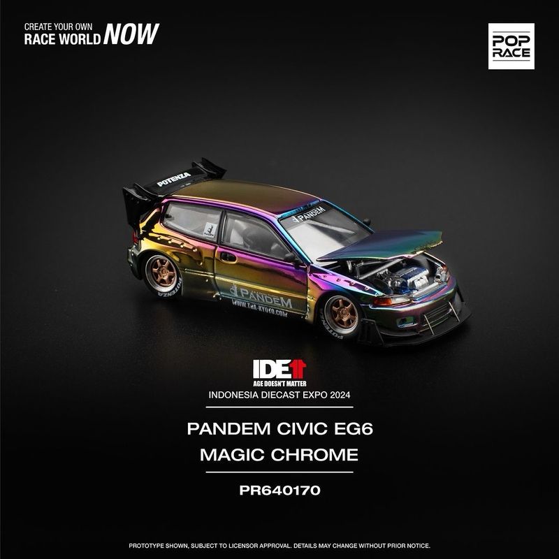 2024 Indonesia Diecast Expo POP RACE Pandem Civic EG6 Magic Chrome (PR64-170) 2024 Indonesia Diecast Expo POP RACE Pandem Civic EG6 Magic Chrome (PR64-170)