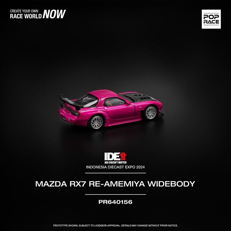 2024 Indonesia Diecast Expo POP RACE Mazda RX7 RE-AMEMIYA Widebody Pink (PR64-156)
