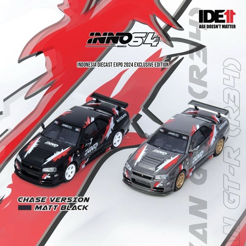 [UNSEALED] INNO64 Nissan Skyline GT-R (R34) Z-Tune Gray | 2024 Indonesia Diecast Expo IDE11