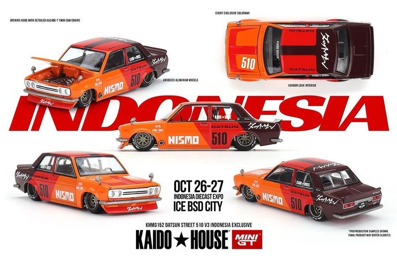 KAIDOHOUSE Datsun Street 510 V3 Indonesia Exclusive (KHMG152) | 2024 Indonesia Diecast Expo (IDE11)
