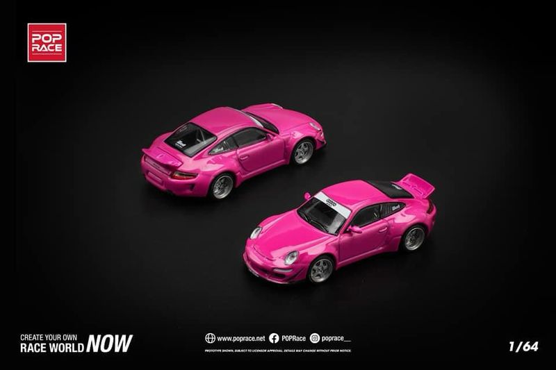 Image 148: [PREORDER] POP RACE PORSCHE 997 RWB PINK (PR64-202)