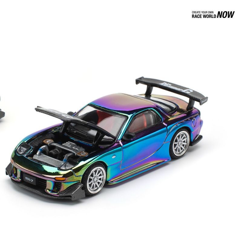 POP RACE Mazda RX7 RE-AMEMIYA WIDEBODY Magic Chrome (PR64-214) | 2024 Macau GP Special Edition