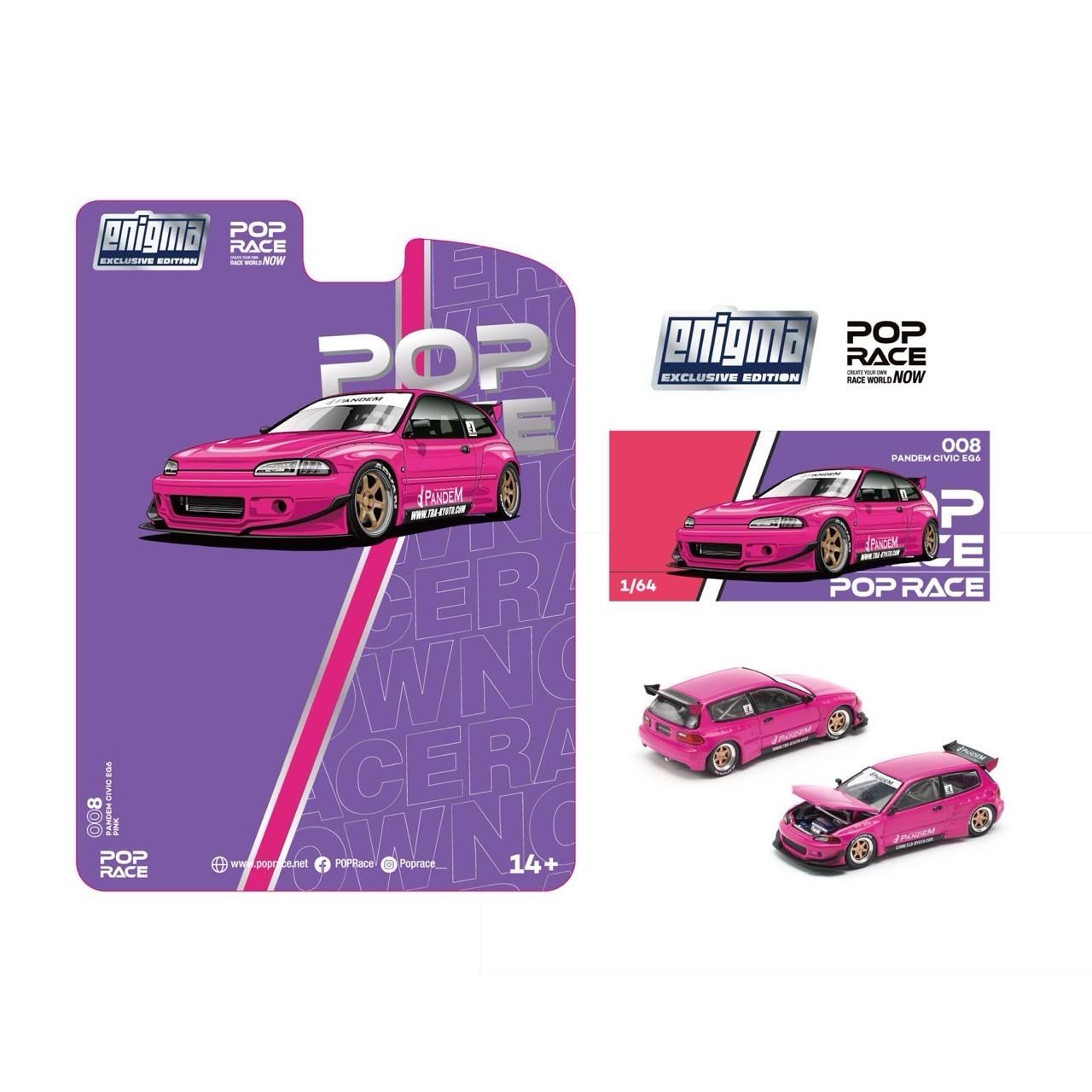 POP RACE Pandem Civic EG6 Pink Blister | ENIGMA Exclusive (PR64-0008)