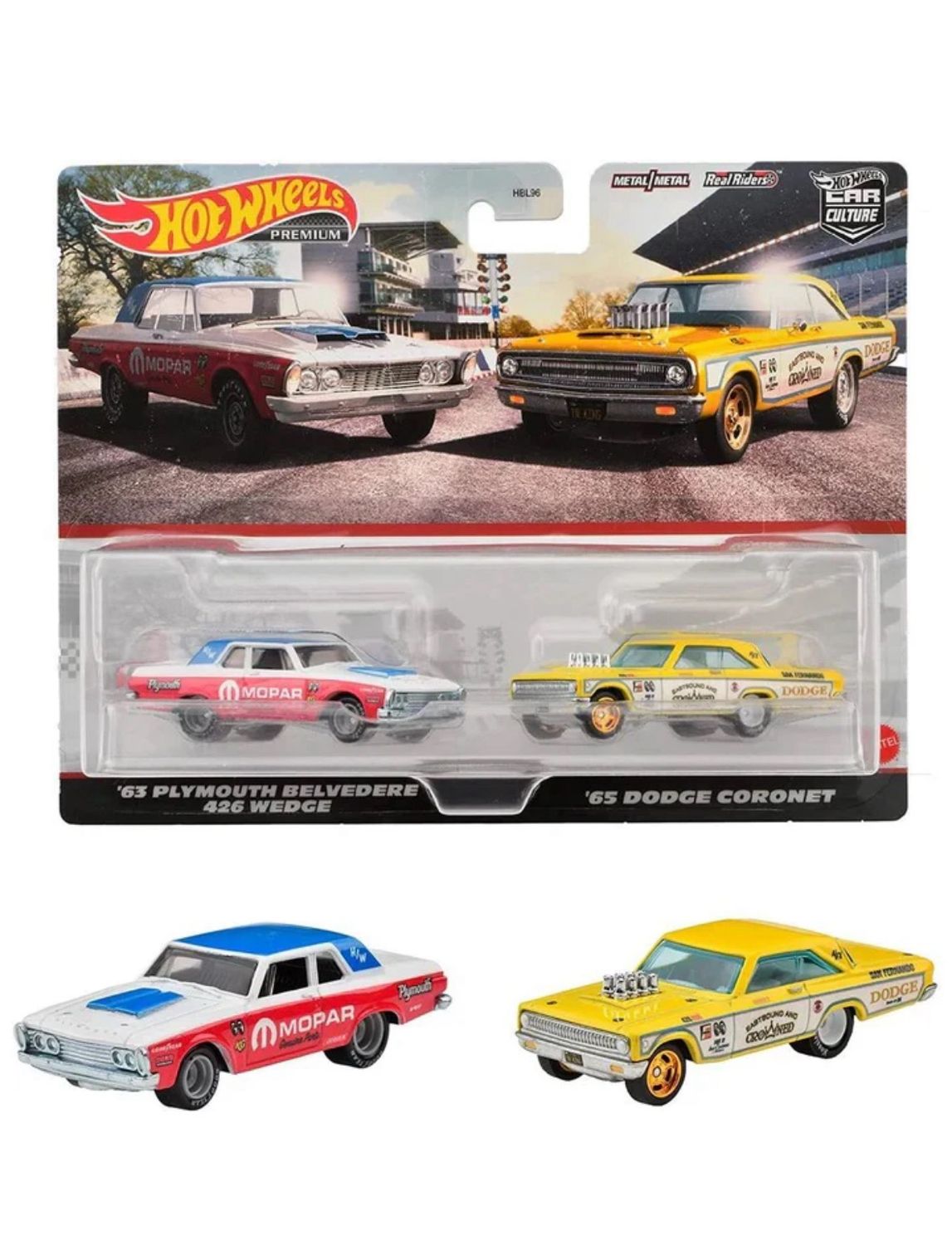 Hot Wheels Car Culture Premium &#39;63 Plymouth &amp; ‘65 Dodge Coronet Twin Pack