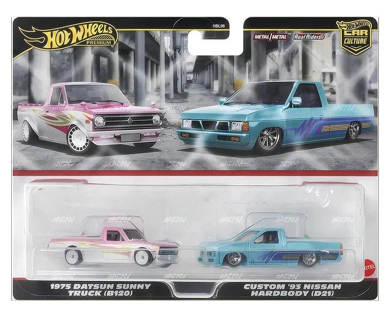2024 Hot Wheels Car Culture Twin Pack &#39;75 Datsun Sunny Truck &amp; ‘93 Nissan Hardbody D21