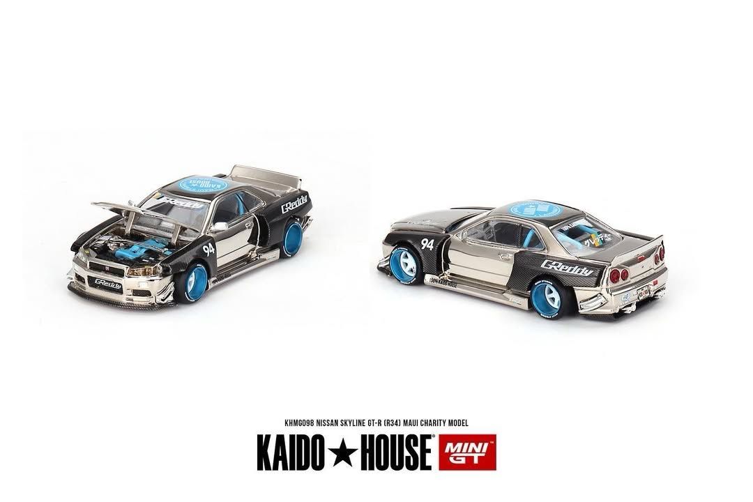 【予約販売】本 R34 Skyline Nissan KAIDOHOUSE GT-R Model Charity Maui ミニカー
