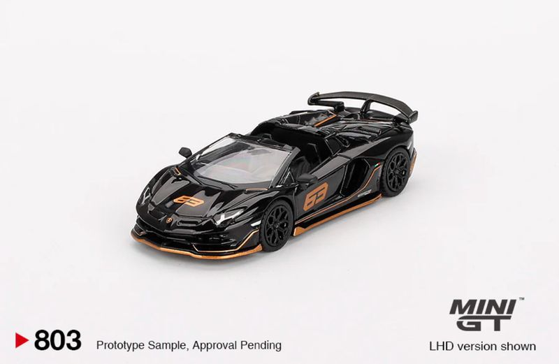#803 MINIGT Lamborghini Aventador SVJ #63 Roadster Nero Aldebaran