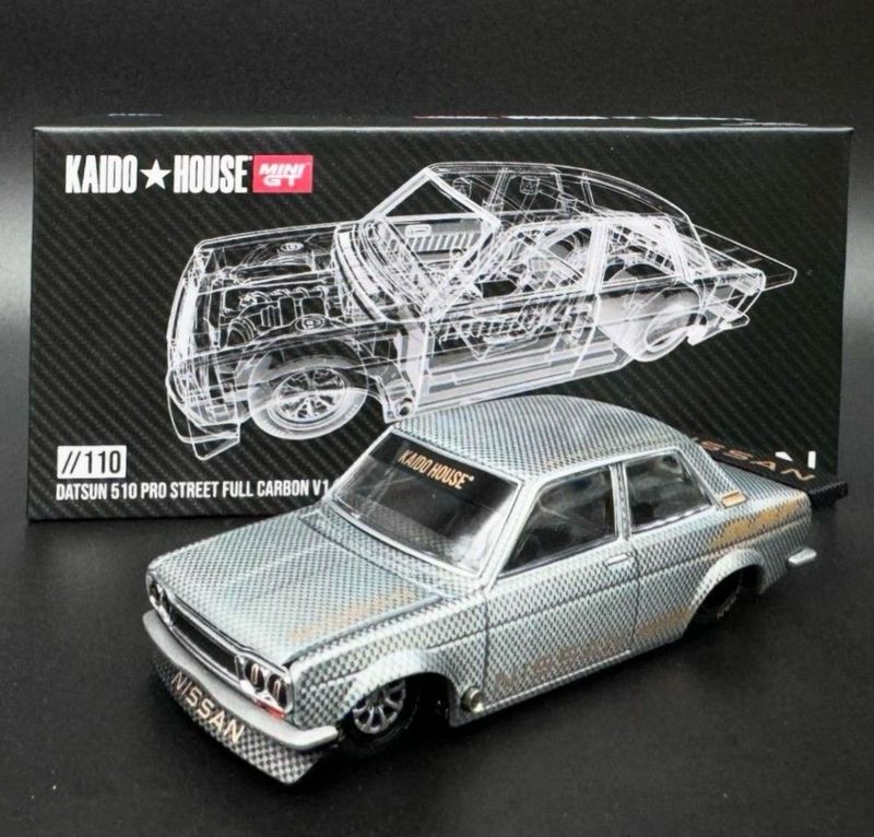 Image 154: KAIDOHOUSE Datsun 510 Pro Street Full Carbon Black (KHMG110) | Chase