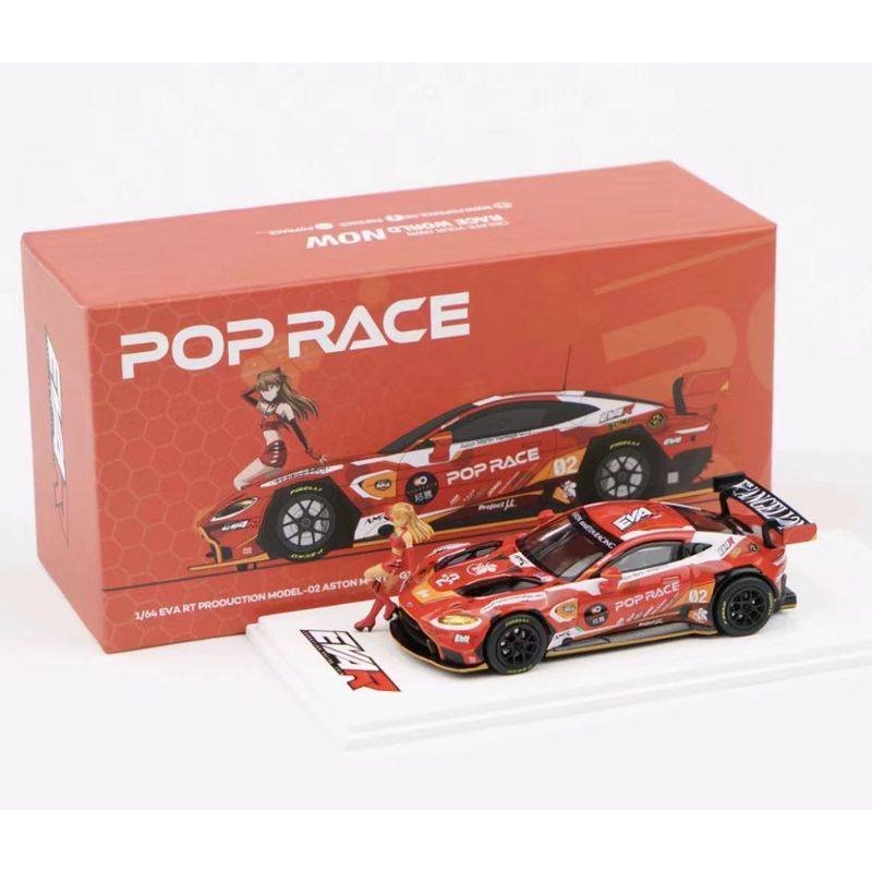 POP RACE Evangelion Eva RT Production Aston Martin GT3 With Figurine