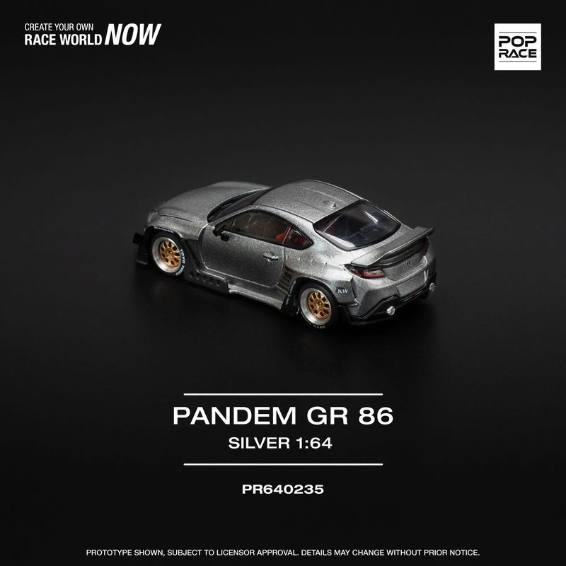 POP RACE Pandem GR86 Silver (PR64-235)