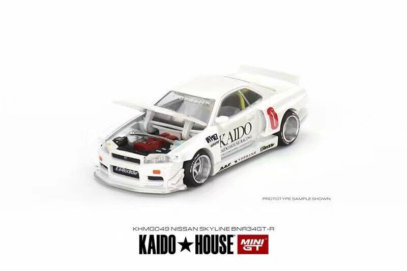 Image 181: KAIDOHOUSE Nissan Skyline BNR34GT-R White (KHMG049)