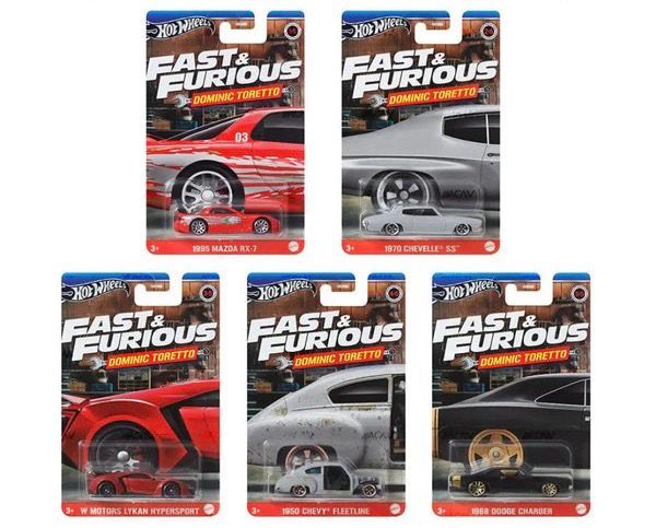 Hot Wheels Fast &amp; Furious Dominic Toretto Set of 5 Assortment