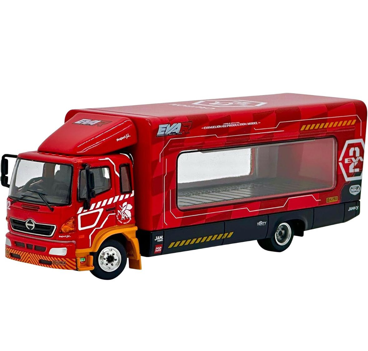POP RACE 1/64 EVA RACING TRANSPORTER HINO 500 TRUCK Red (EVA-02)
