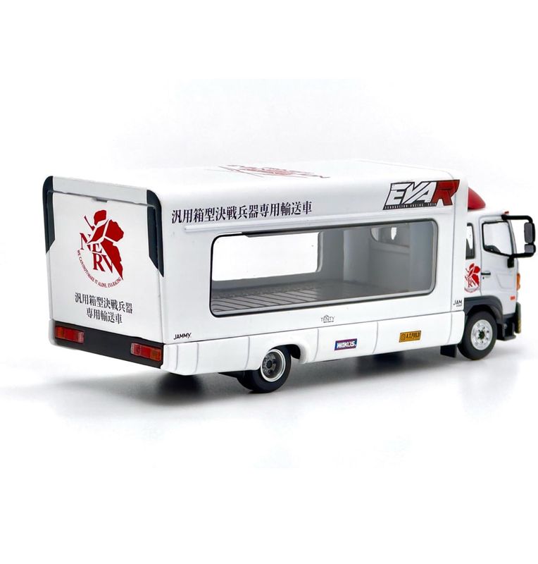 TINY HK x Unique Model 1/64 EVA Racing Transporter HINO 500 (NERV) Truck White