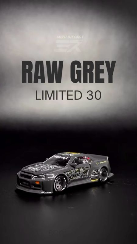 MIZU Diecast Nissan Skyline GT-R34 Raw Grey Kaidohouse Custom | Limited to 30pcs