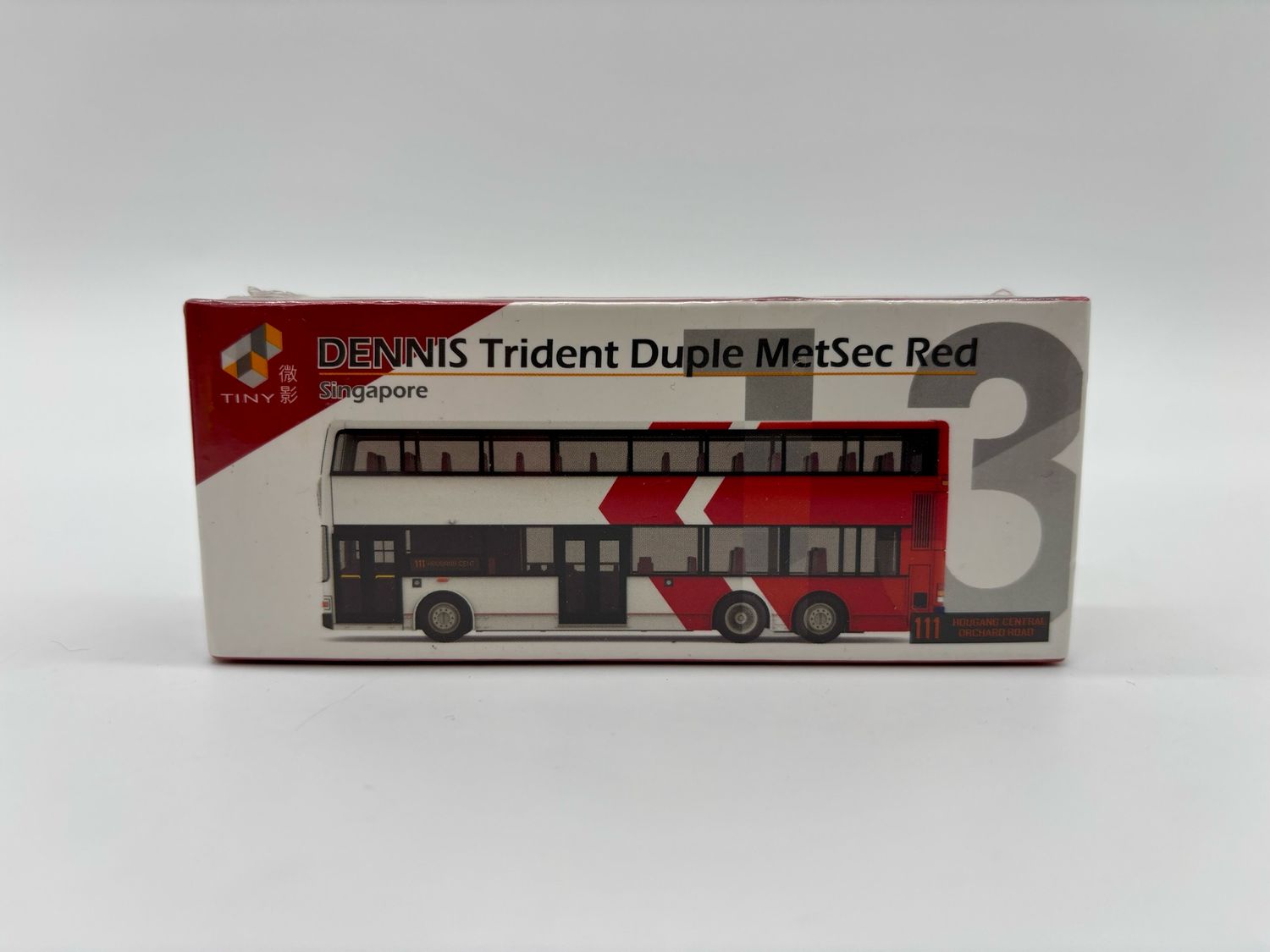 TINY HK 1/110 DENNIS Trident Duple MetSec Red Double Decker Bus | Sealed