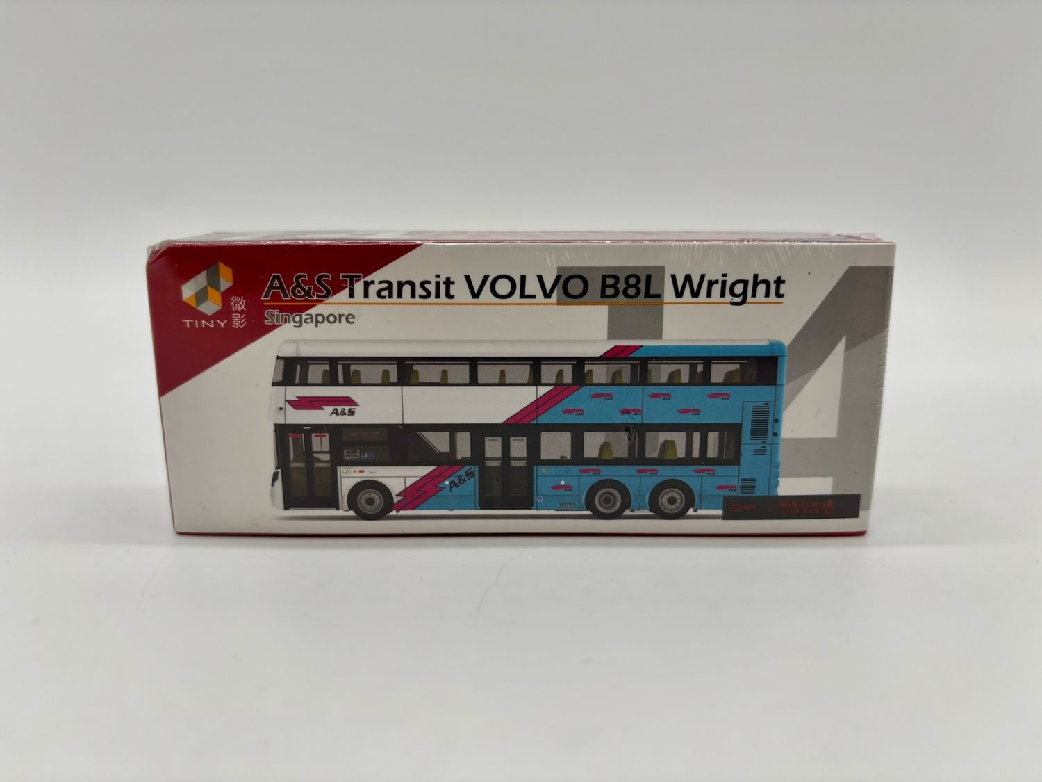 TINY HK 1/110 A&amp;S Transit VOLVO B8L Wright Double Decker Bus | Sealed