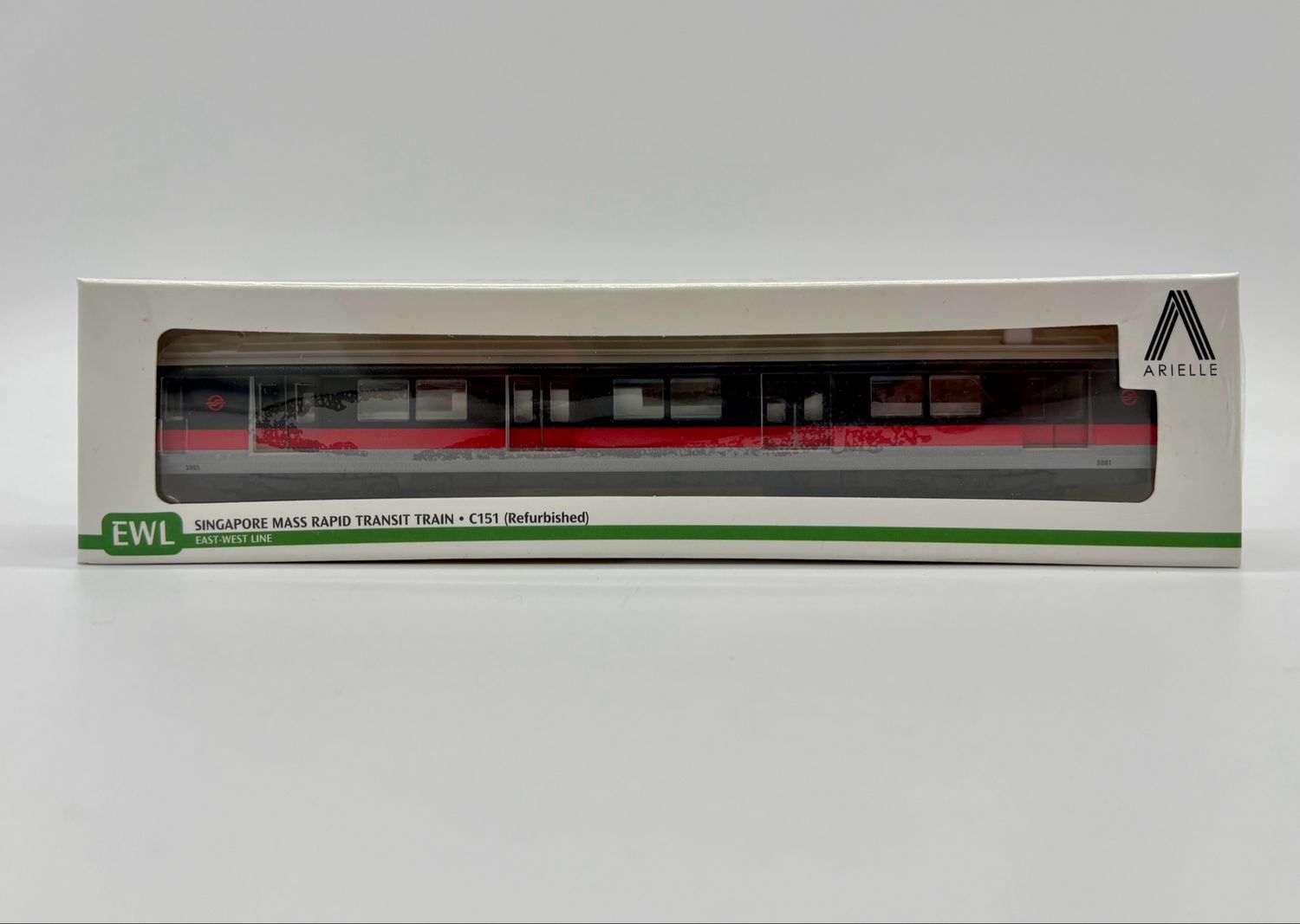 Singapore Mass Rapid Transit MRT East West Line (EWL) C151 Refurbished Model Train | Arielle Models