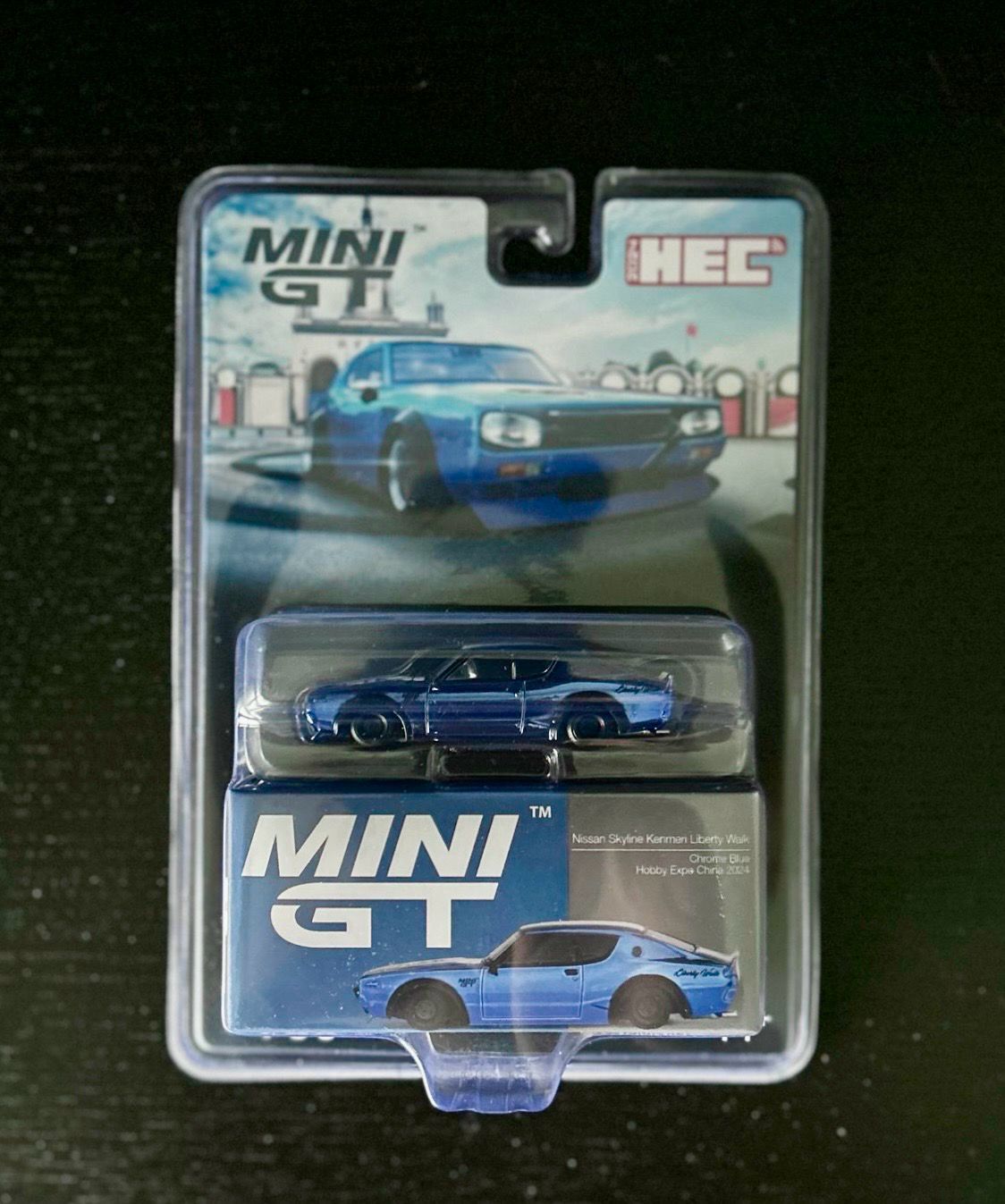 #730 MINI GT Nissan Skyline Kenmeri Liberty Walk Chrome Blue 2024 HEC Hobby Expo China | Car Only