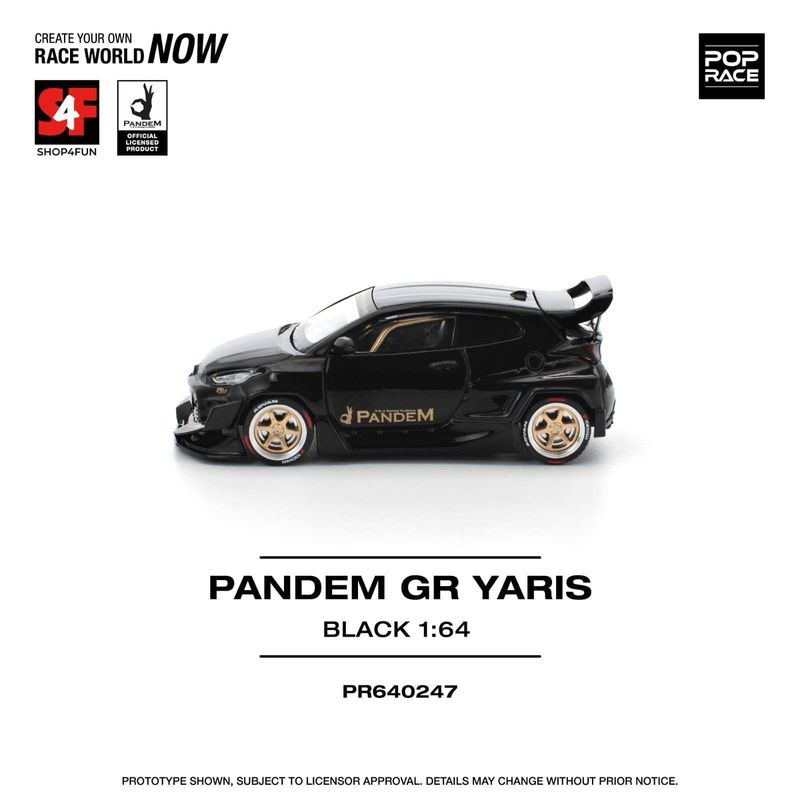 POP RACE Pandem GR Yaris Deep Black (PR64-247) + Pandem EG6 Yellow (PR64-243) Set | 2025 Manila International Auto Show