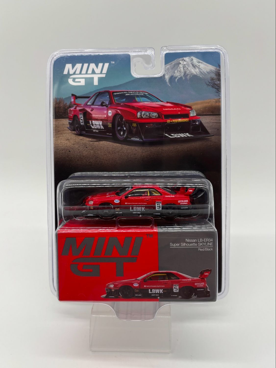 #843 MINI GT Nissan LB-ER34 Super Silhouette SKYLINE Red/Black