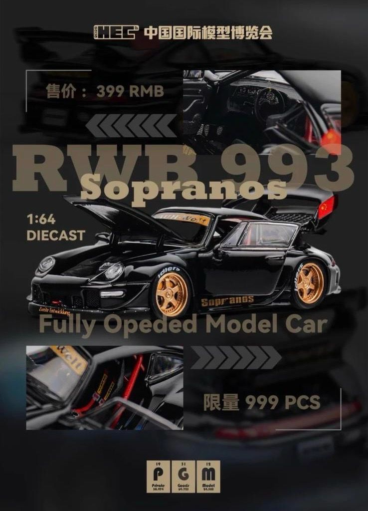 [PREORDER] PGM Porsche RWB 993 Soprano Black | 2025 HEC Hobby Expo China