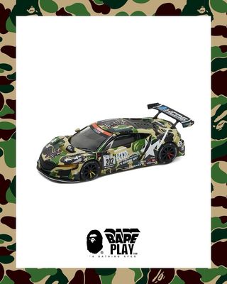 ミニカー POP RACE BAPE NSX GT3 EVO22 CAMO BAPE x POPRACE HONDA NSX GT3 BAPE 1:64 Minicar New In Hand
