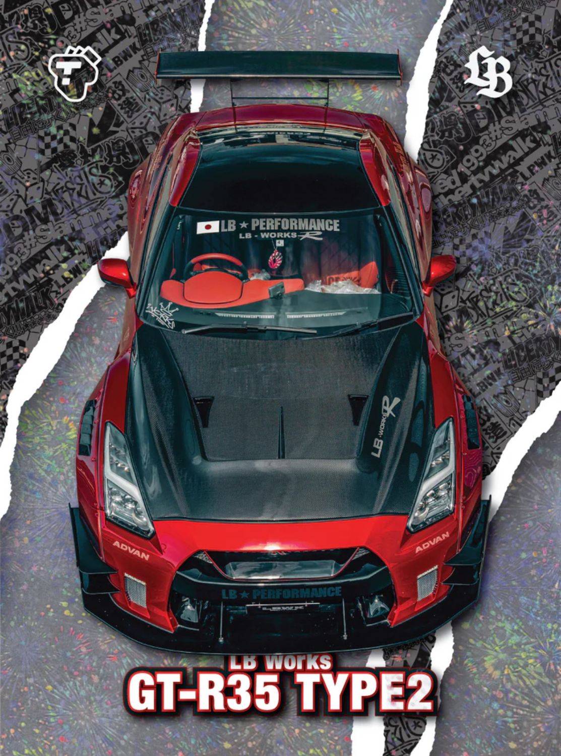 [PREORDER] Tarmac Cards x LB Liberty Walk Collection Vol.1 - Special Parallel Nissan R35 Type2 | Limited to 99pcs