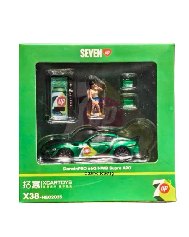 [PREORDER] XCARTOYS DarwinPRO x Teckwrap 66G NWB Supra A90 7UP Livery with Diorama Set (X37) | 2025 HEC Hobby Expo China