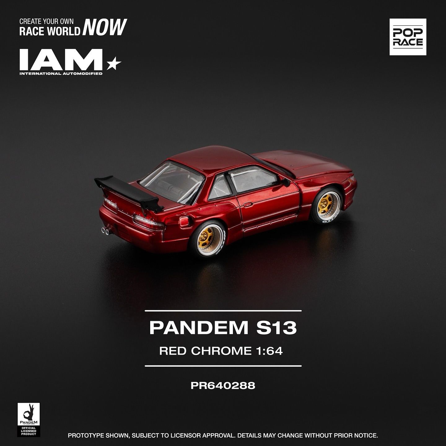 POP RACE PANDEM S13 PR64.288 ミニカー Pre Order) Poprace 1/64 Nissan Silvia PANDEM S13 - BLACK
