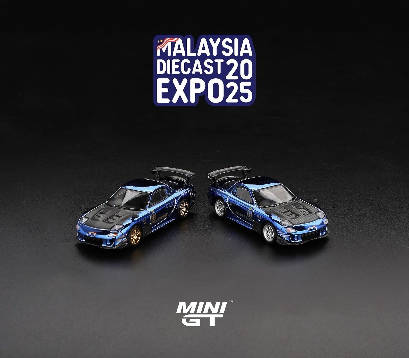 Mini Gt Mazda RX-7 RE-Amemiya 雨宮　MDX PREORDER] #1020 MINI GT Mazda RX-7 RE-AMEMIYA Chrome Blue