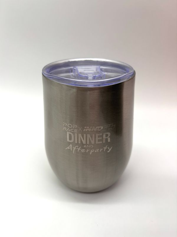 2024 POP RACE Dinner &amp; After Party Exclusive Stainless Steel Metal Cup with Cover | Silver