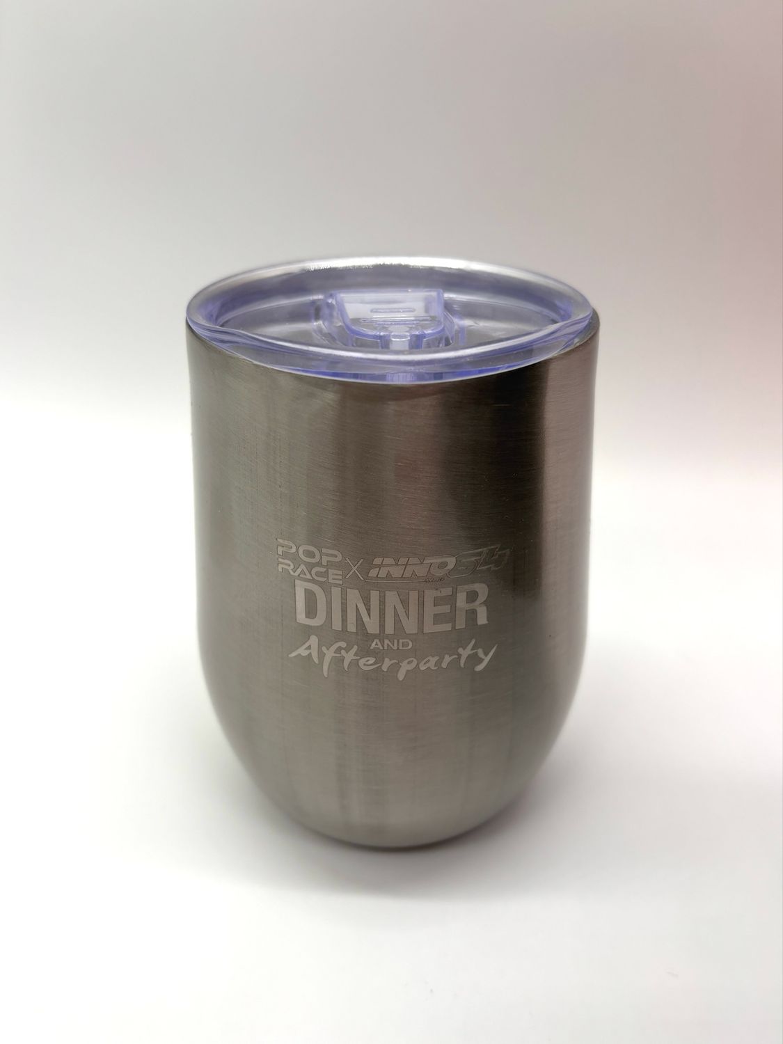 2024 POP RACE Dinner &amp; After Party Exclusive Stainless Steel Metal Cup with Cover | Silver