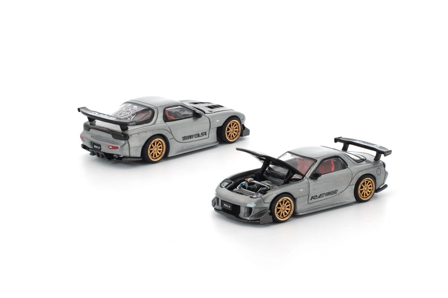 POP RACE Mazda RX7 RE-AMEMIYA Raw Silver Exclusive Dinner Car