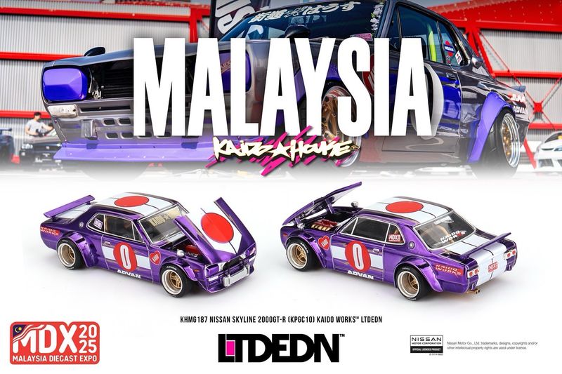 KAIDOHOUSE Nissan Skyline 2000GT-R (KPGC10) Kaido Works LTD EDN (KHMG187) | 2025 Malaysia Diecast Expo