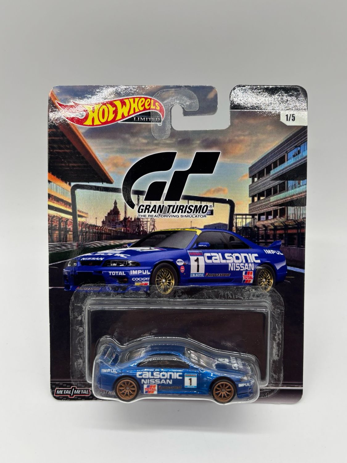 Hot Wheels Gran Turismo Nissan Skyline GT-R (BNR33) Calsonic Livery Custom in Card
