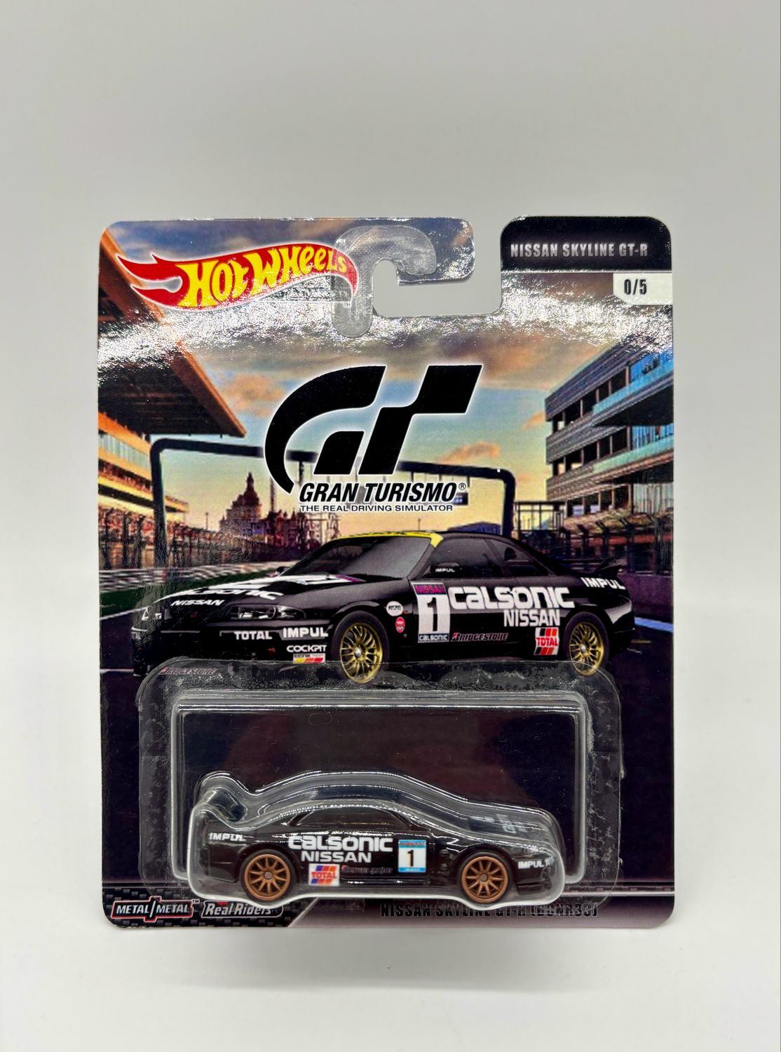 Hot Wheels Gran Turismo Nissan Skyline GT-R (BNR33) Calsonic Black Livery Custom in Card | Chase