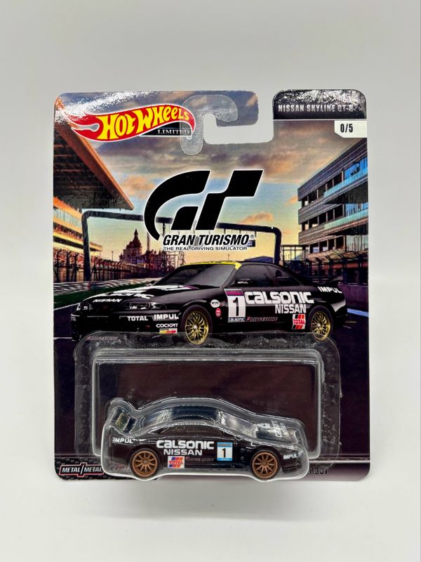 Gran Turismo Nissan Skyline GT-R (BNR33) Calsonic Black Livery Hot Wheels Custom Chase