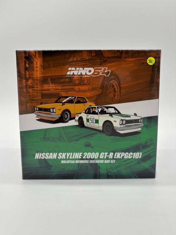 INNO64 Nissan Skyline 2000 GT-R (KPGC10) Malaysia Members Exclusive Box Set (2 Cars)