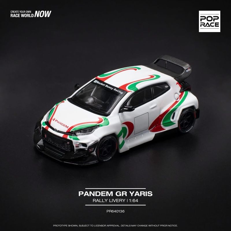 POP RACE Pandem GR Yaris White Rally Livery (PR64-136)