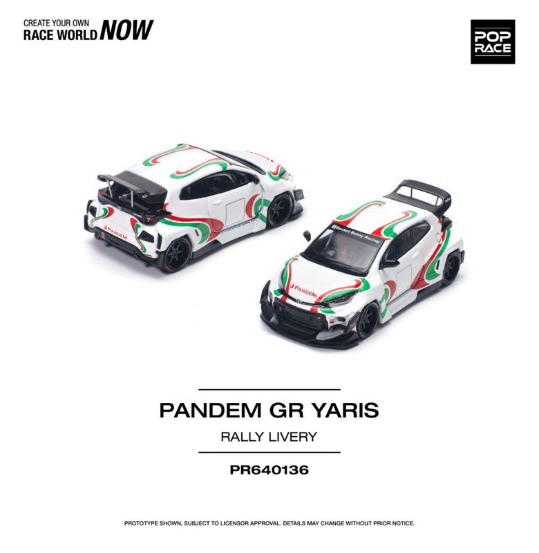 POP RACE Pandem GR Yaris White Rally Livery (PR64-136)